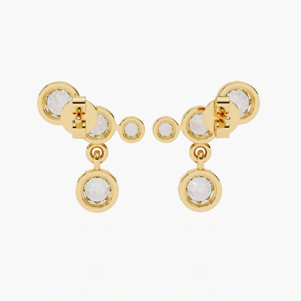 Lab Grown Diamond Ear Climber Stud Earrings | 14K Gold