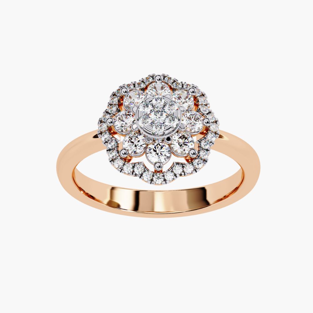 Floral Cluster Ring | Lab Grown Diamond | 14K Gold