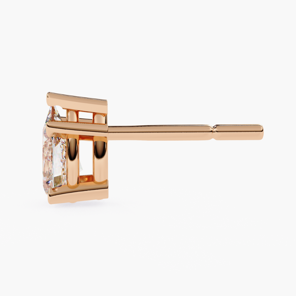 Pear-Shaped Natural Diamond Stud Earrings | 14K Gold