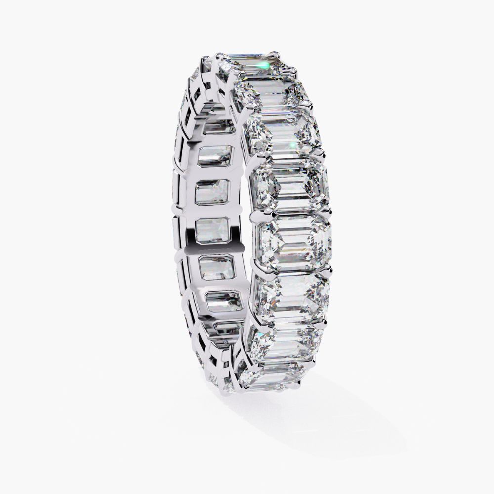 Emerald-Cut Eternity Band Ring | Lab Grown Diamond | 14K Gold
