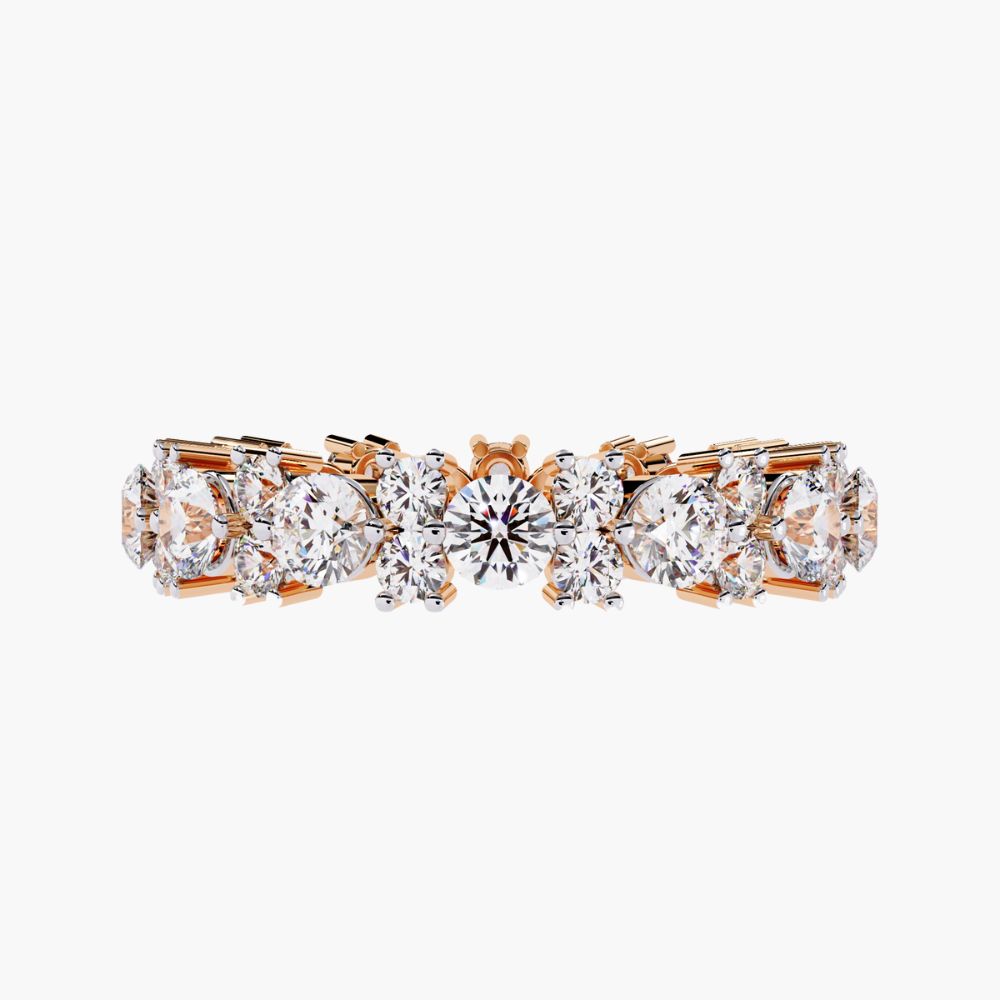 Multi Stone Ring | Diamond Wedding Band | Lab Grown Diamond | 14K Gold