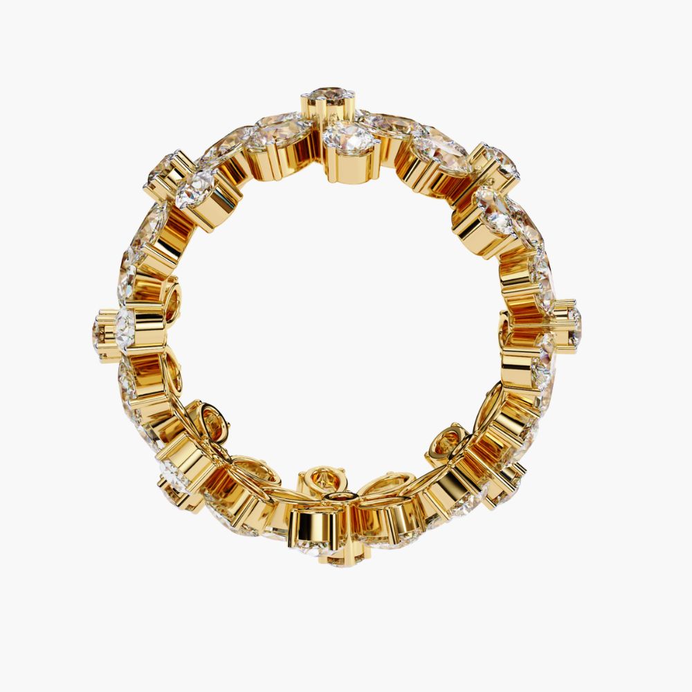 Daisy Floral Eternity Ring | Lab Grown Diamond | 14K Gold