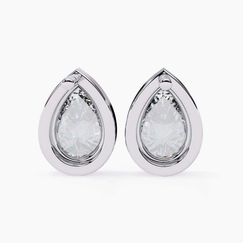 Pear-Shaped Lab-Grown Diamond Stud Earrings | 14K Gold