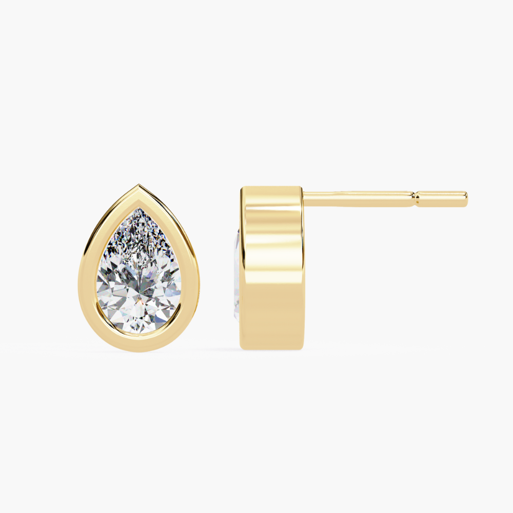 Pear-Shaped Lab-Grown Diamond Stud Earrings | 14K Gold
