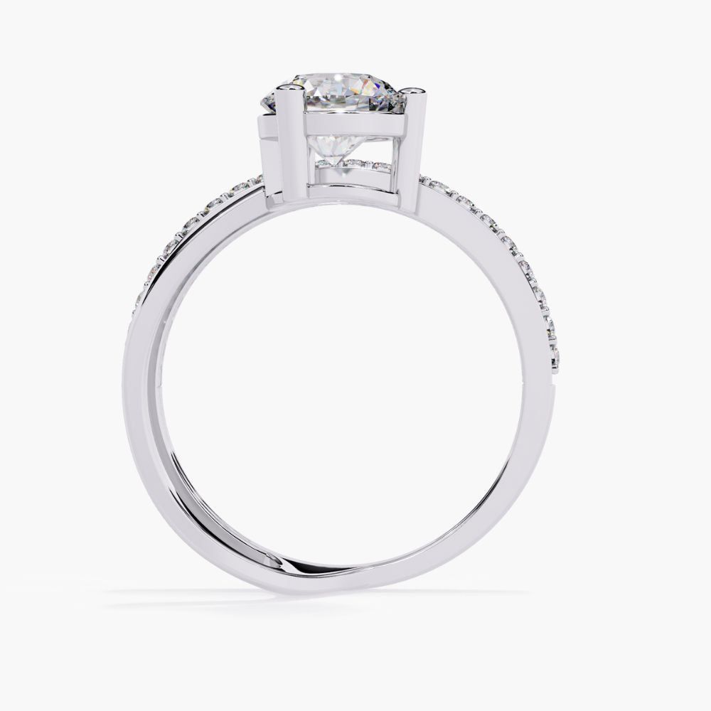 Pavé Split Shank Engagement Ring | Lab Grown Diamonds | 14K Gold