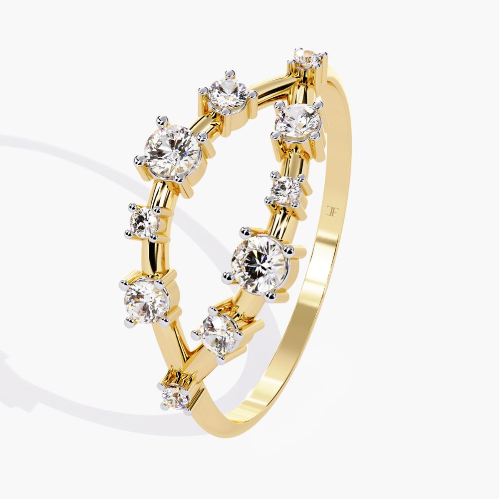 Crown Cluster Ring | Natural Diamond | 14K Gold