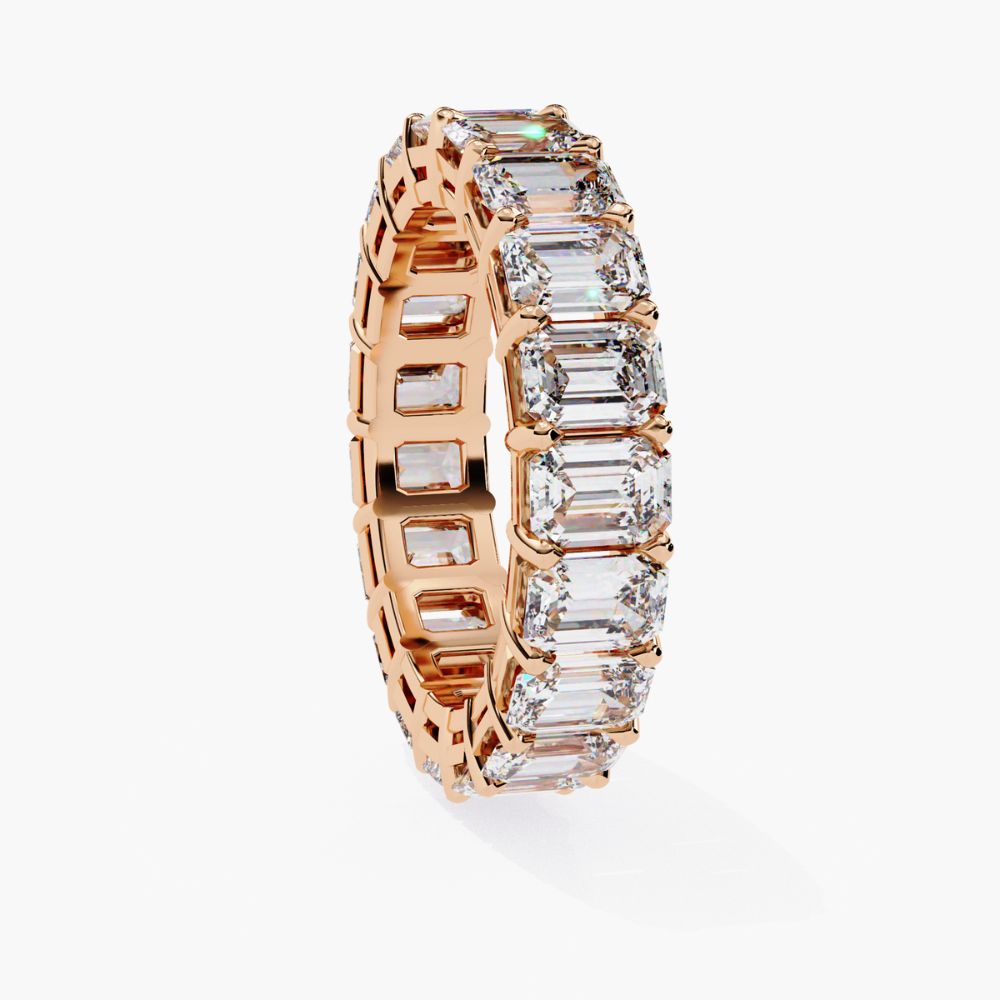 Emerald-Cut Eternity Band Ring | Lab Grown Diamond | 14K Gold