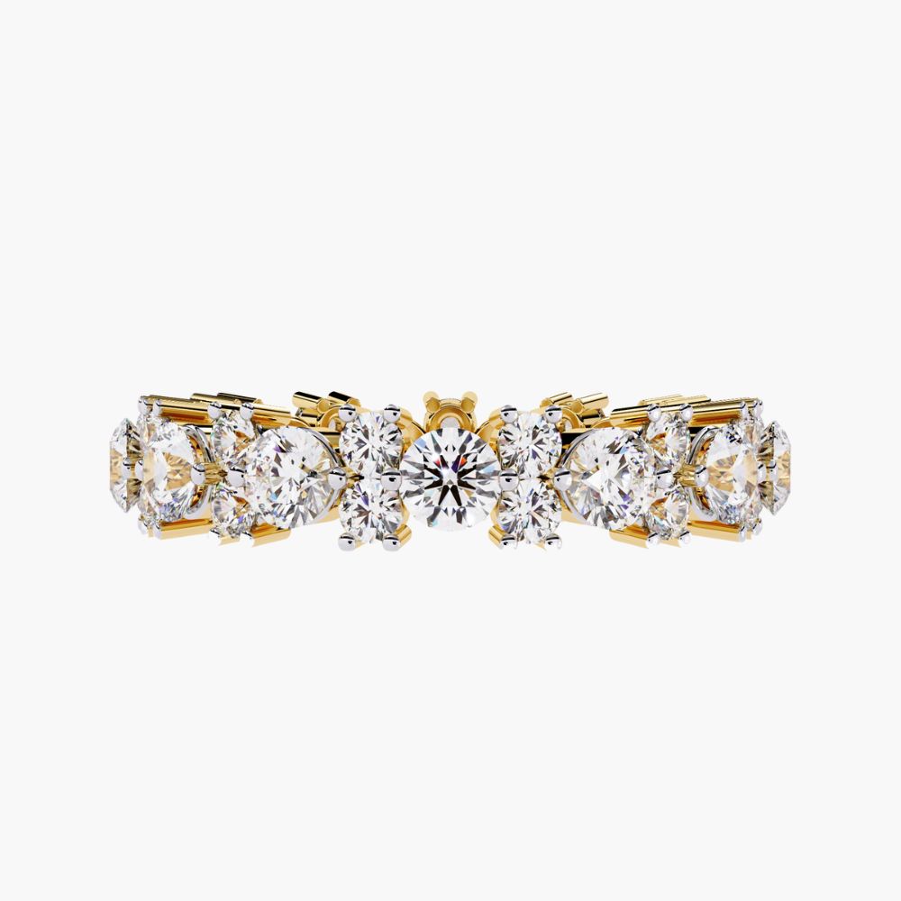 Multi Stone Ring | Diamond Wedding Band | Lab Grown Diamond | 14K Gold