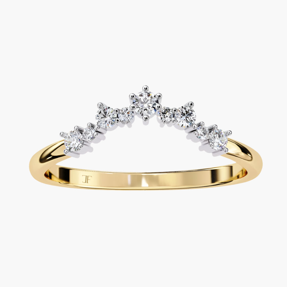 Tiara Natural Diamond Ring | Crown-Inspired | 14K Gold