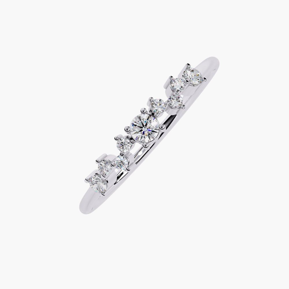 Multi Round Diamond Wedding Band | Natural Diamonds | 14K Gold