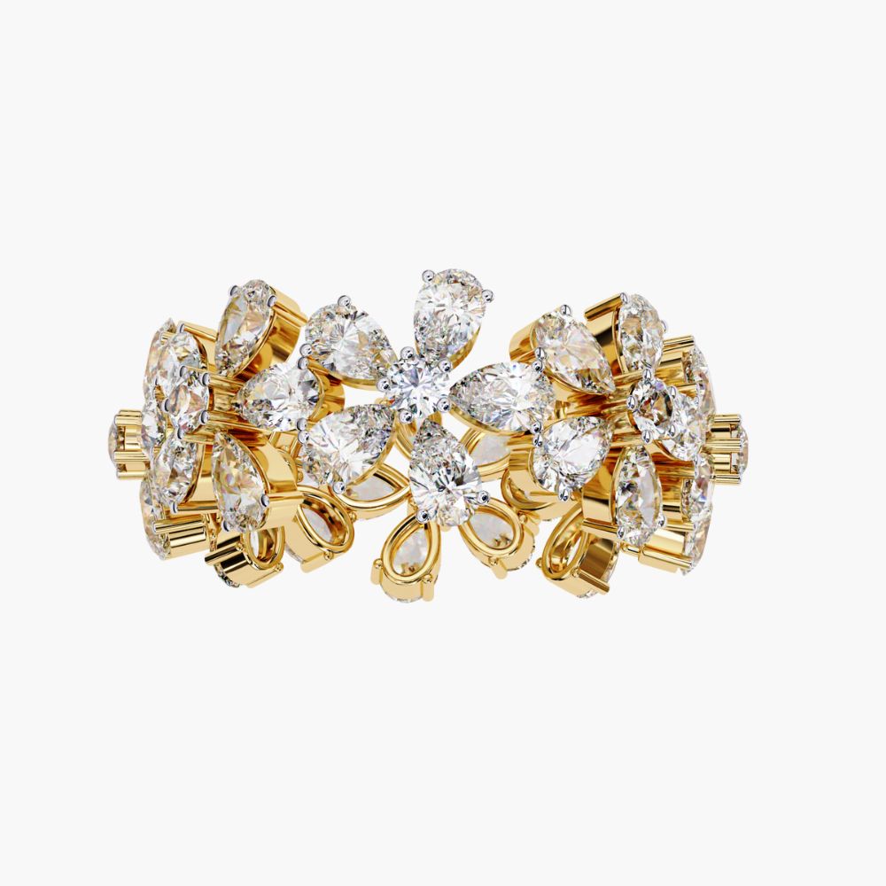 Daisy Floral Eternity Ring | Lab Grown Diamond | 14K Gold