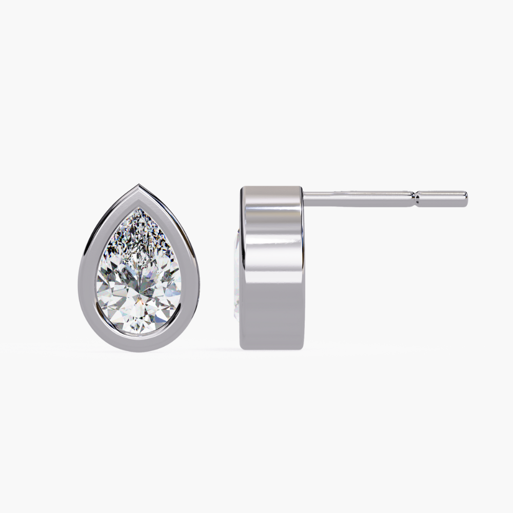 Pear-Shaped Lab-Grown Diamond Stud Earrings | 14K Gold