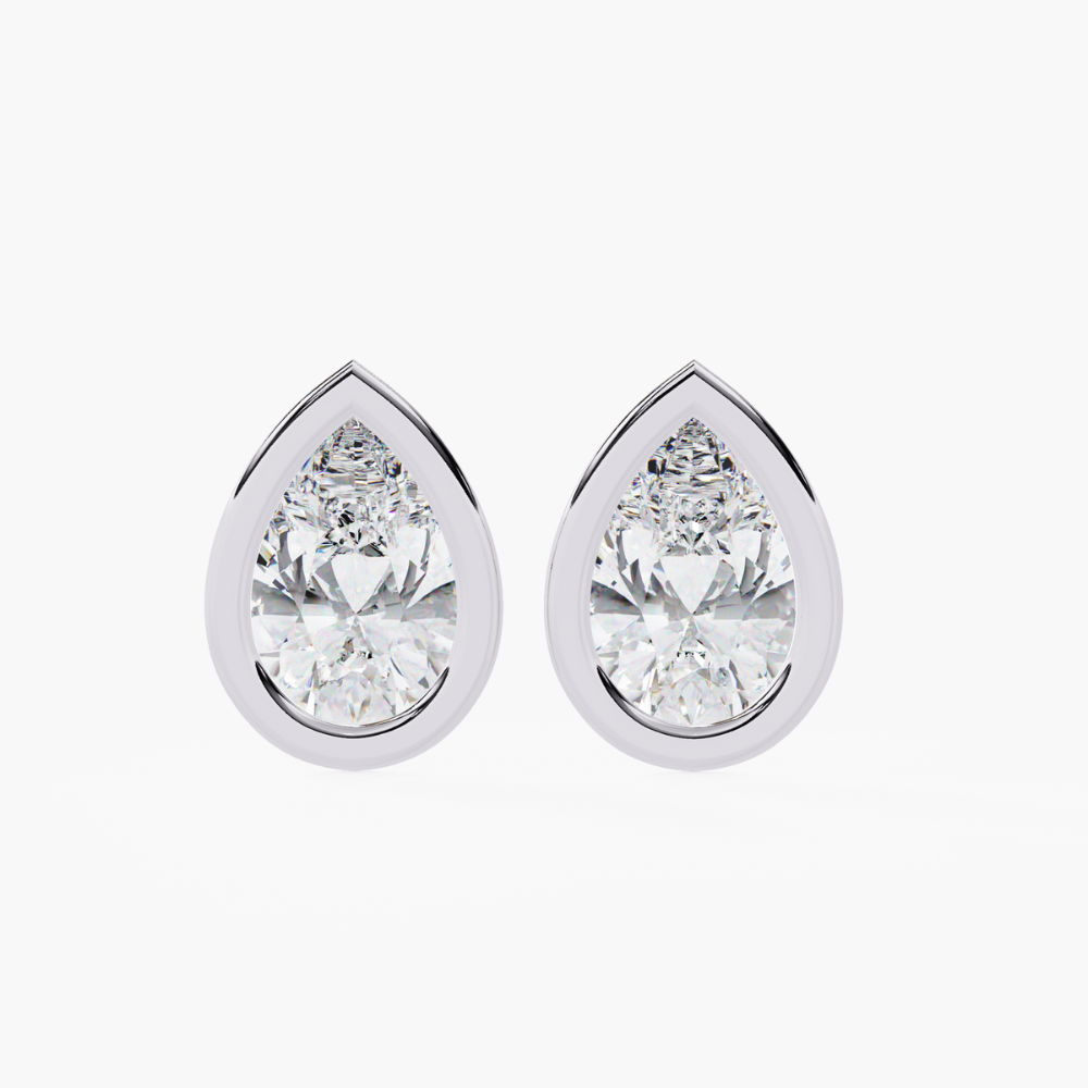 Pear-Shaped Lab-Grown Diamond Stud Earrings | 14K Gold