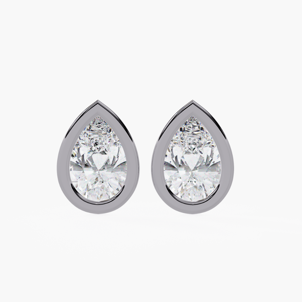 Pear-Shaped Lab-Grown Diamond Stud Earrings | 14K Gold