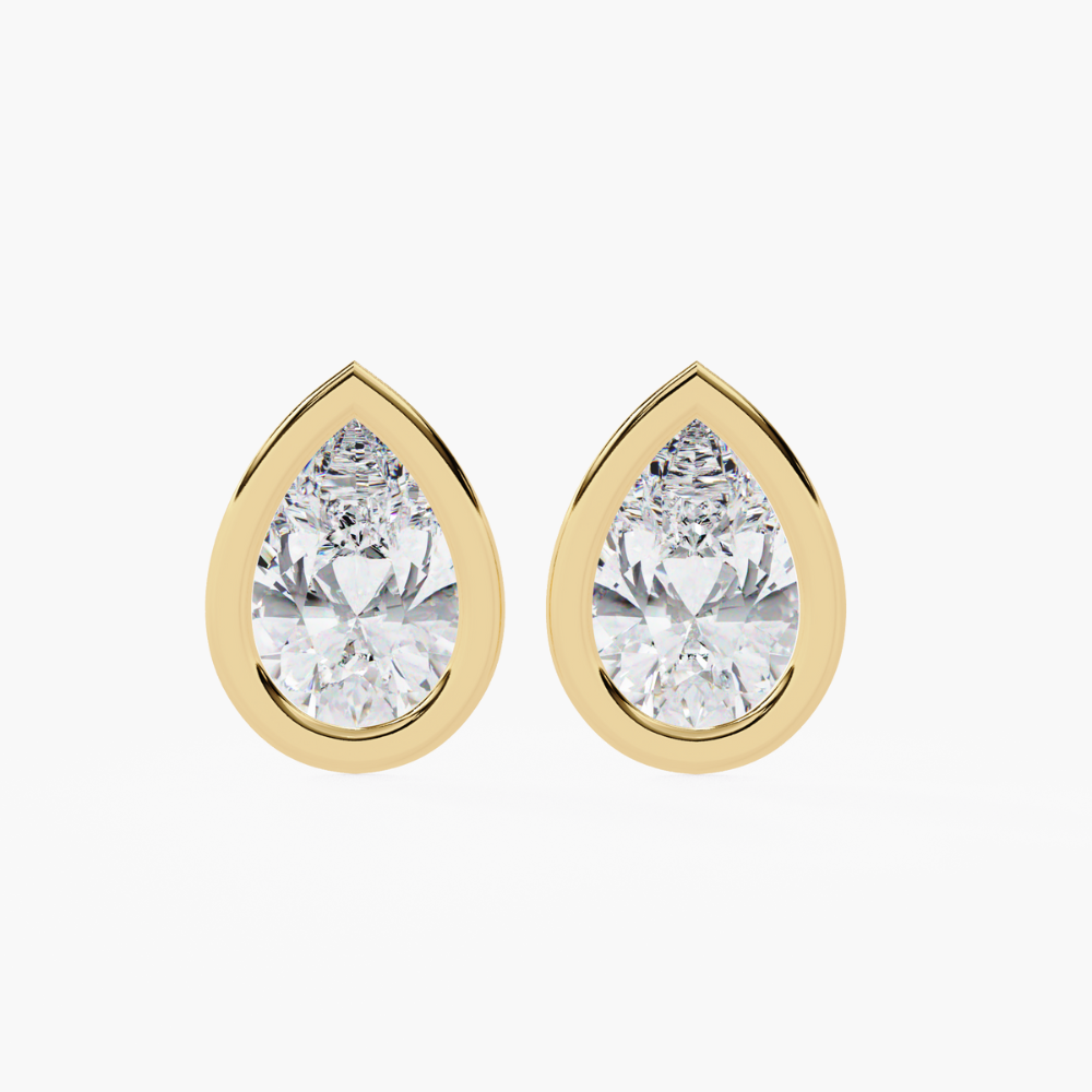 Pear-Shaped Lab-Grown Diamond Stud Earrings | 14K Gold