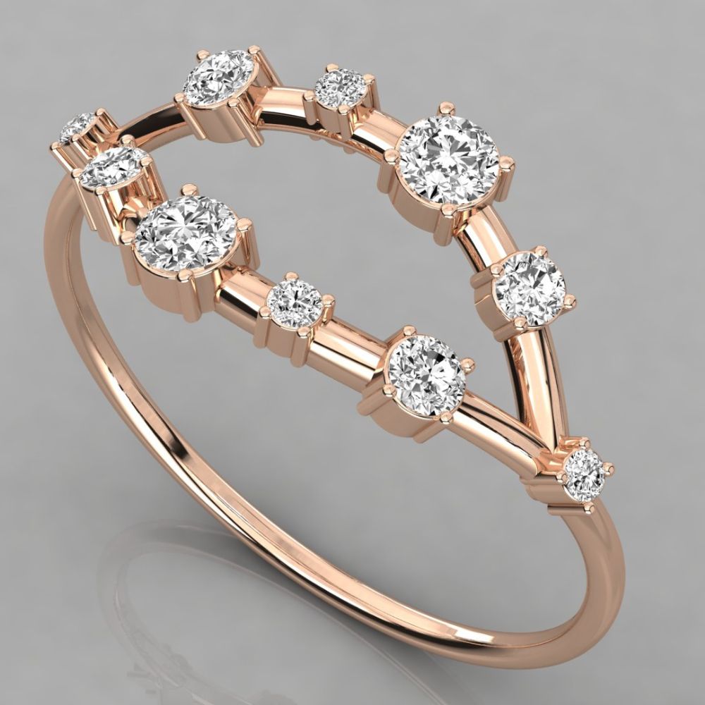 Crown Cluster Ring | Natural Diamond | 14K Gold