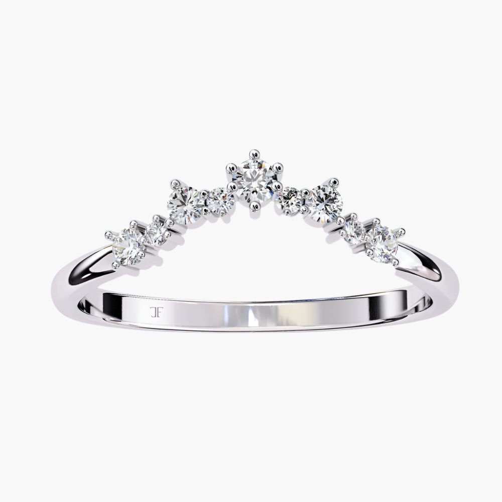 Tiara Natural Diamond Ring | Crown-Inspired | 14K Gold