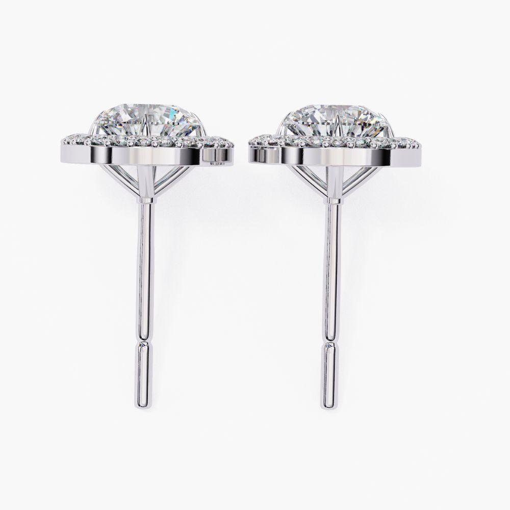 Lab Grown Diamond Cluster Stud Earrings | 14K Gold