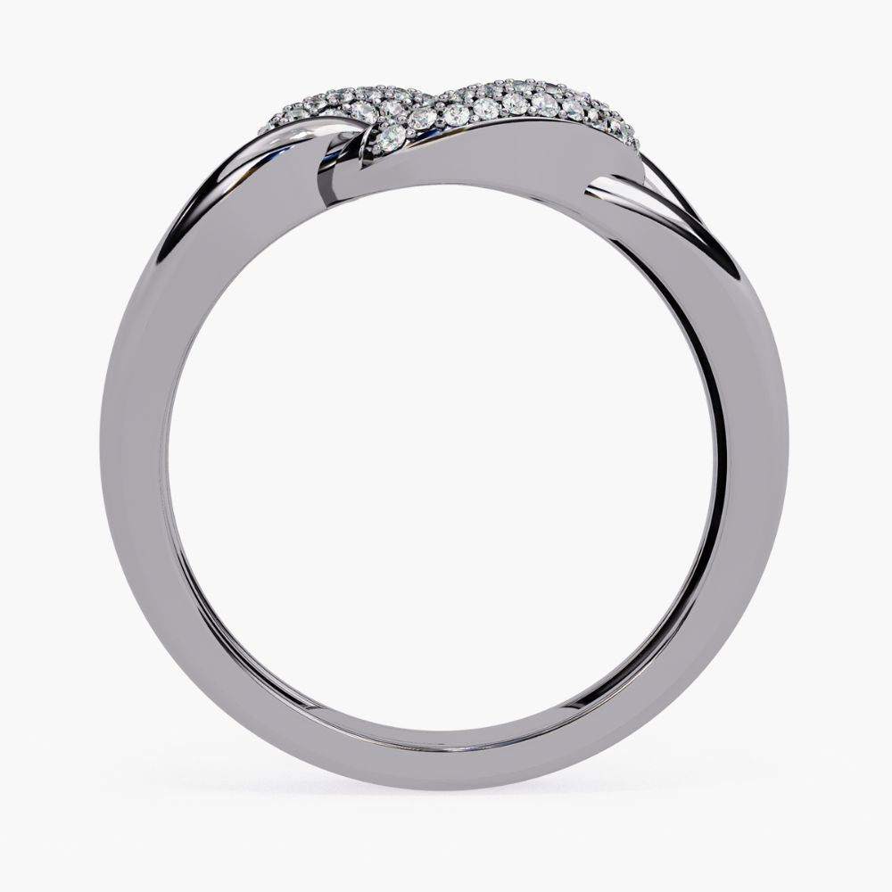 Chain-Link Split Shank Design Ring | Natural Diamond | 14K Gold