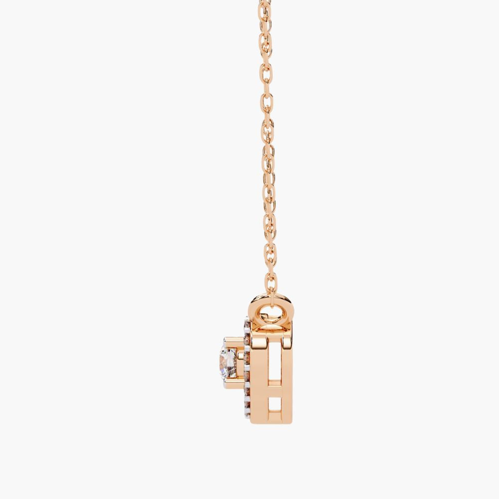 Floating Oval Solitaire Pendant Necklace | Lab Grown Diamond | 14K Gold