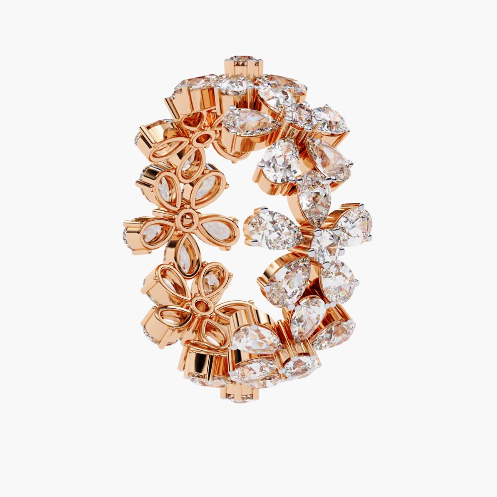 Daisy Floral Eternity Ring | Lab Grown Diamond | 14K Gold
