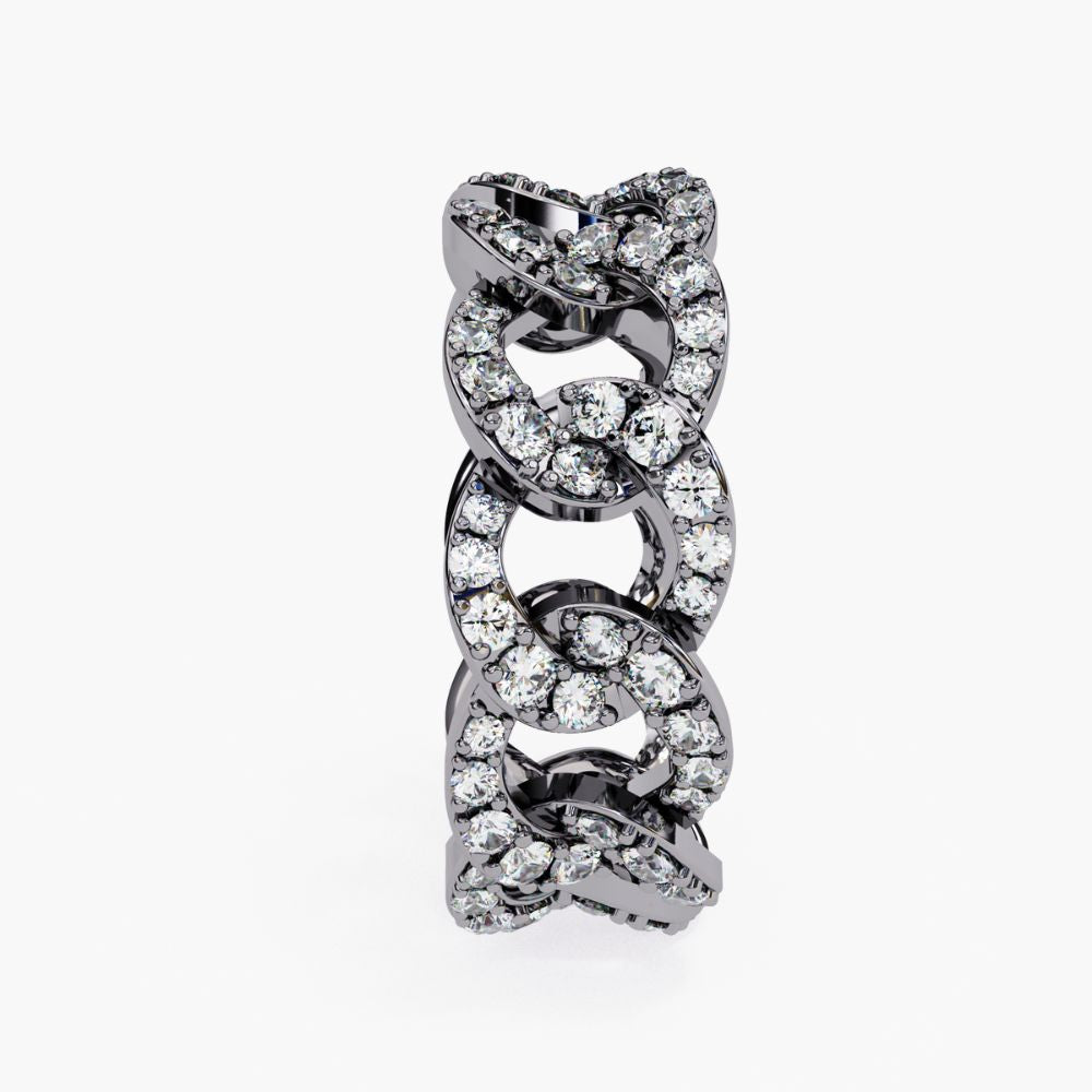 Chain Link Diamond Eternity Ring | Natural Diamond | 14K Gold