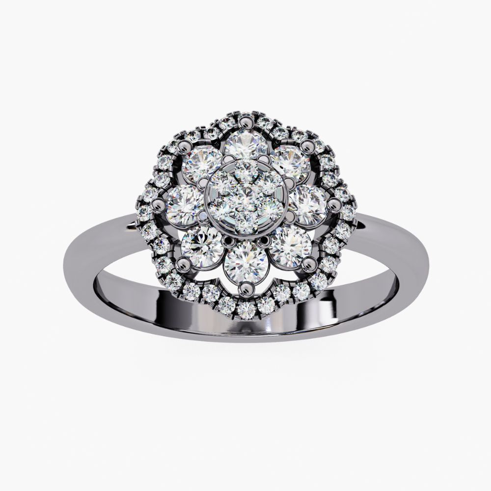 Floral Cluster Ring | Lab Grown Diamond | 14K Gold