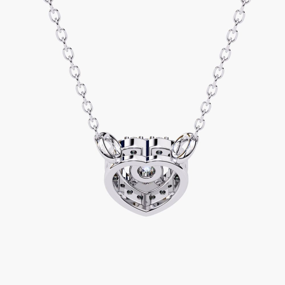 Floating Oval Solitaire Pendant Necklace | Lab Grown Diamond | 14K Gold