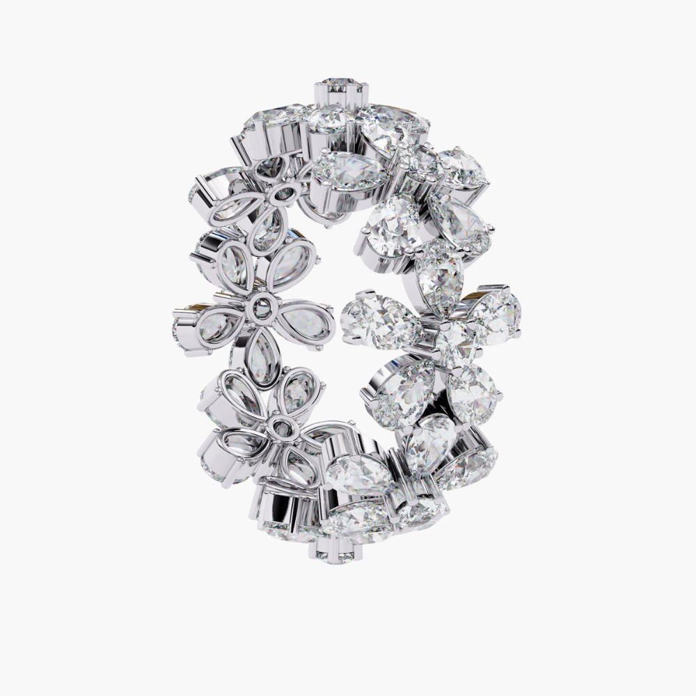 Daisy Floral Eternity Ring | Lab Grown Diamond | 14K Gold
