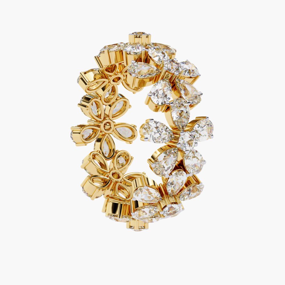 Daisy Floral Eternity Ring | Lab Grown Diamond | 14K Gold