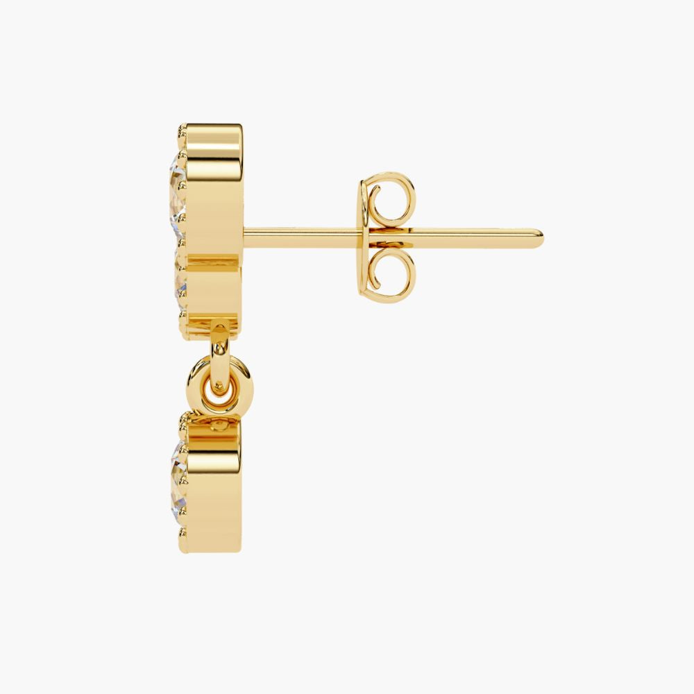 Lab Grown Diamond Ear Climber Stud Earrings | 14K Gold
