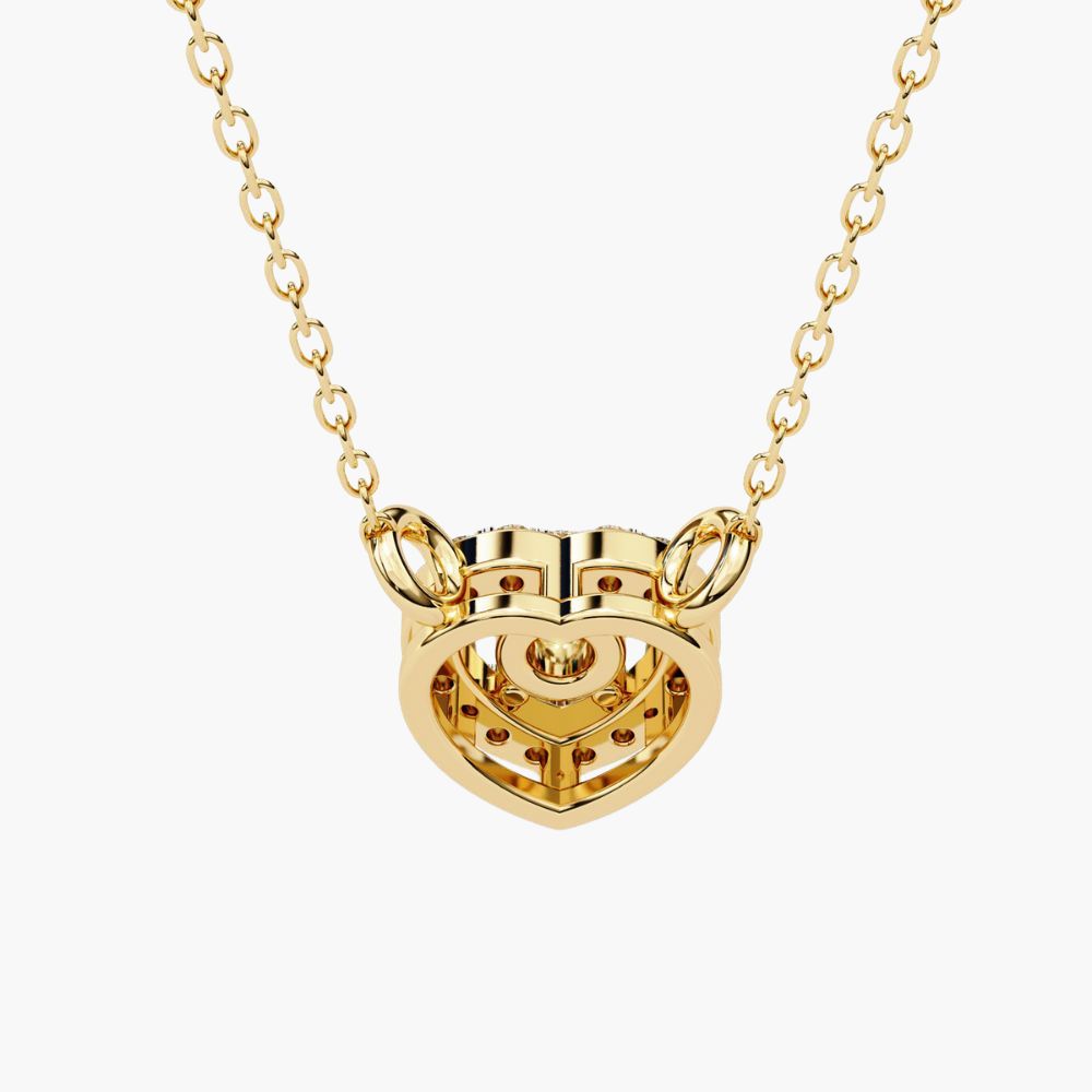 Floating Oval Solitaire Pendant Necklace | Lab Grown Diamond | 14K Gold