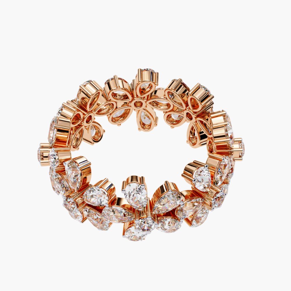 Daisy Floral Eternity Ring | Lab Grown Diamond | 14K Gold