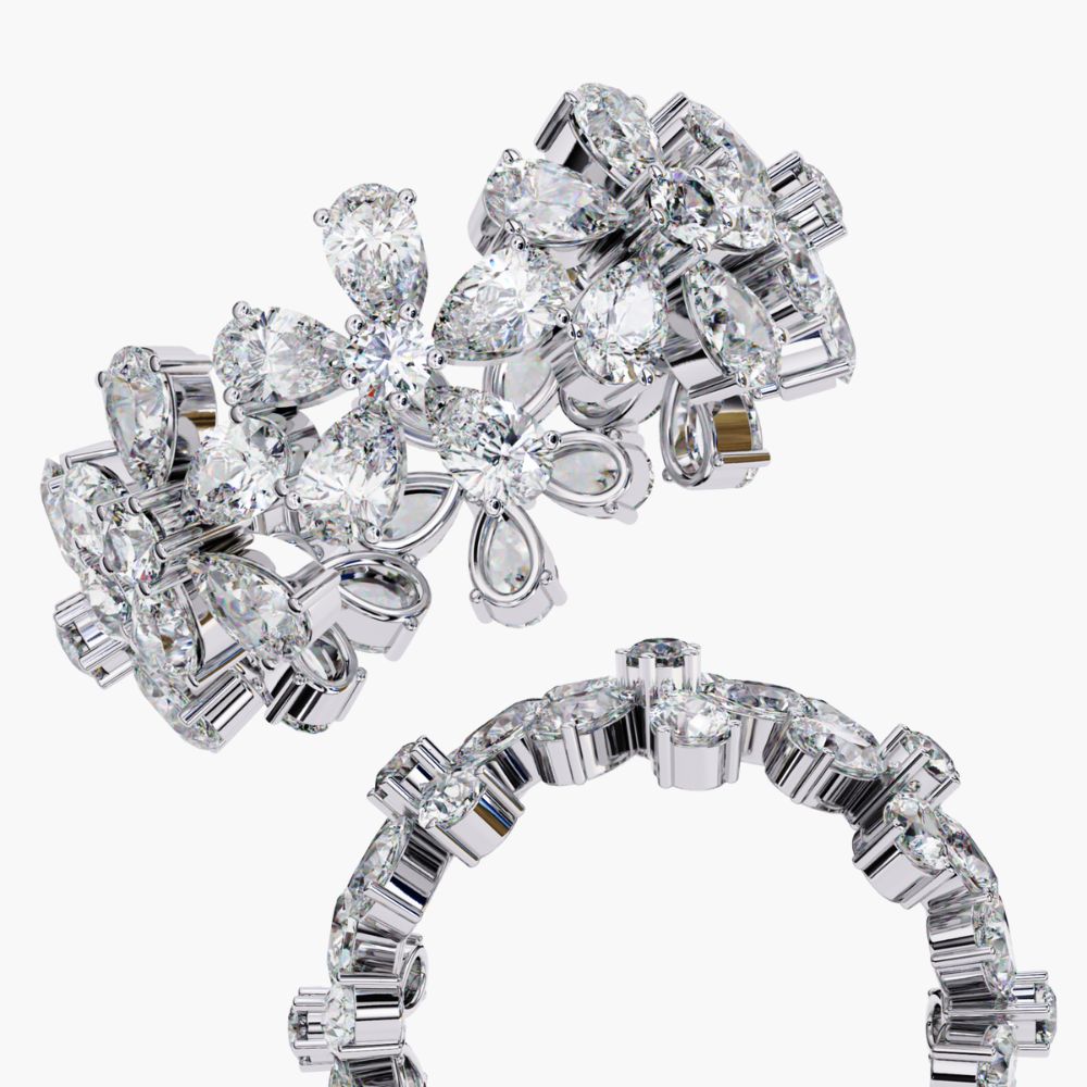 Daisy Floral Eternity Ring | Lab Grown Diamond | 14K Gold