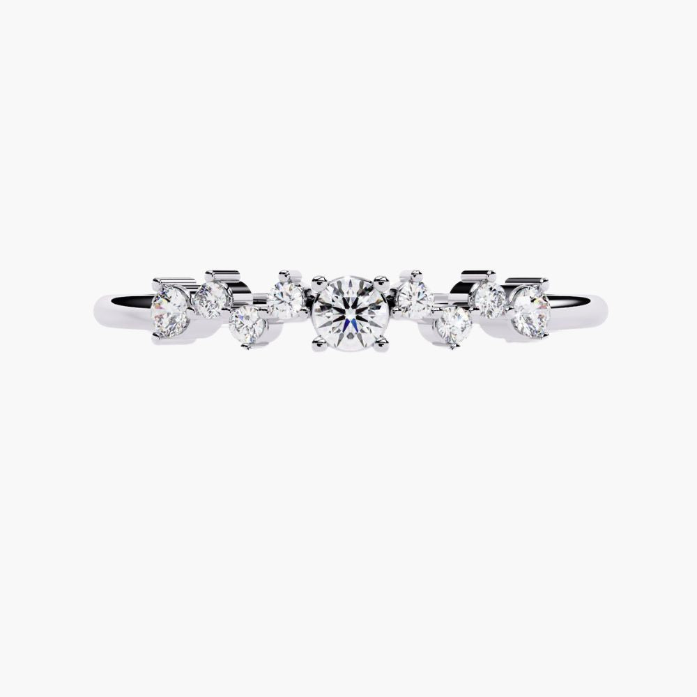 Multi Round Diamond Wedding Band | Natural Diamonds | 14K Gold