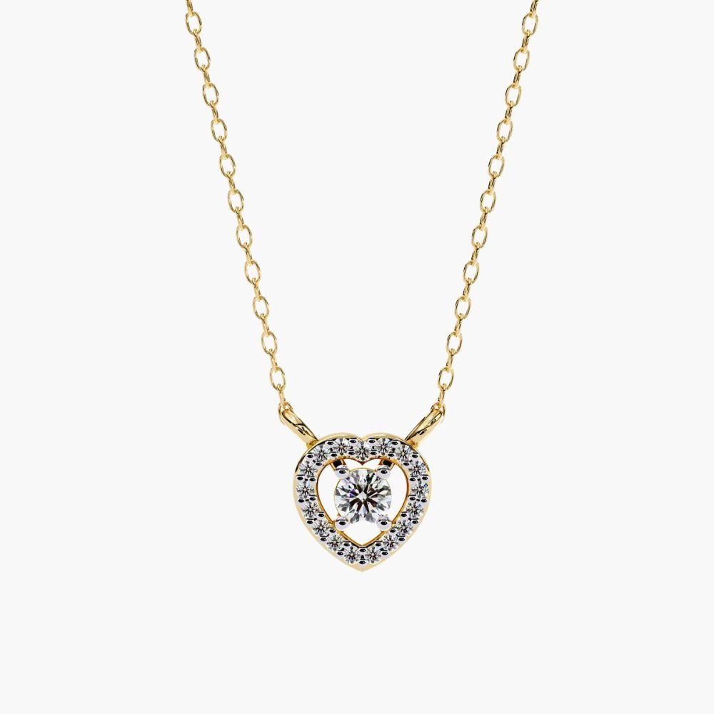 Floating Oval Solitaire Pendant Necklace | Lab Grown Diamond | 14K Gold
