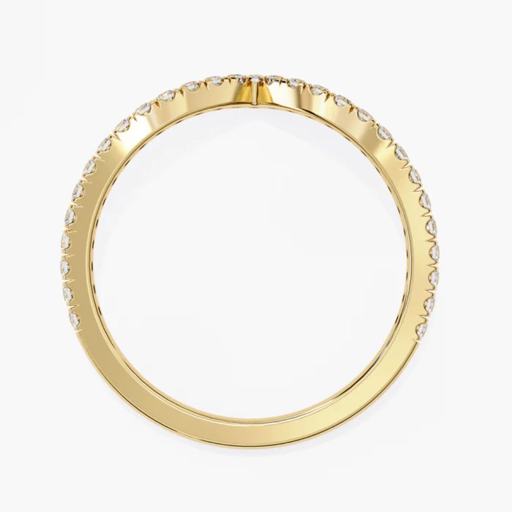 V Shaped Lab Grown Diamond Ring | 14K Gold Crown Ring