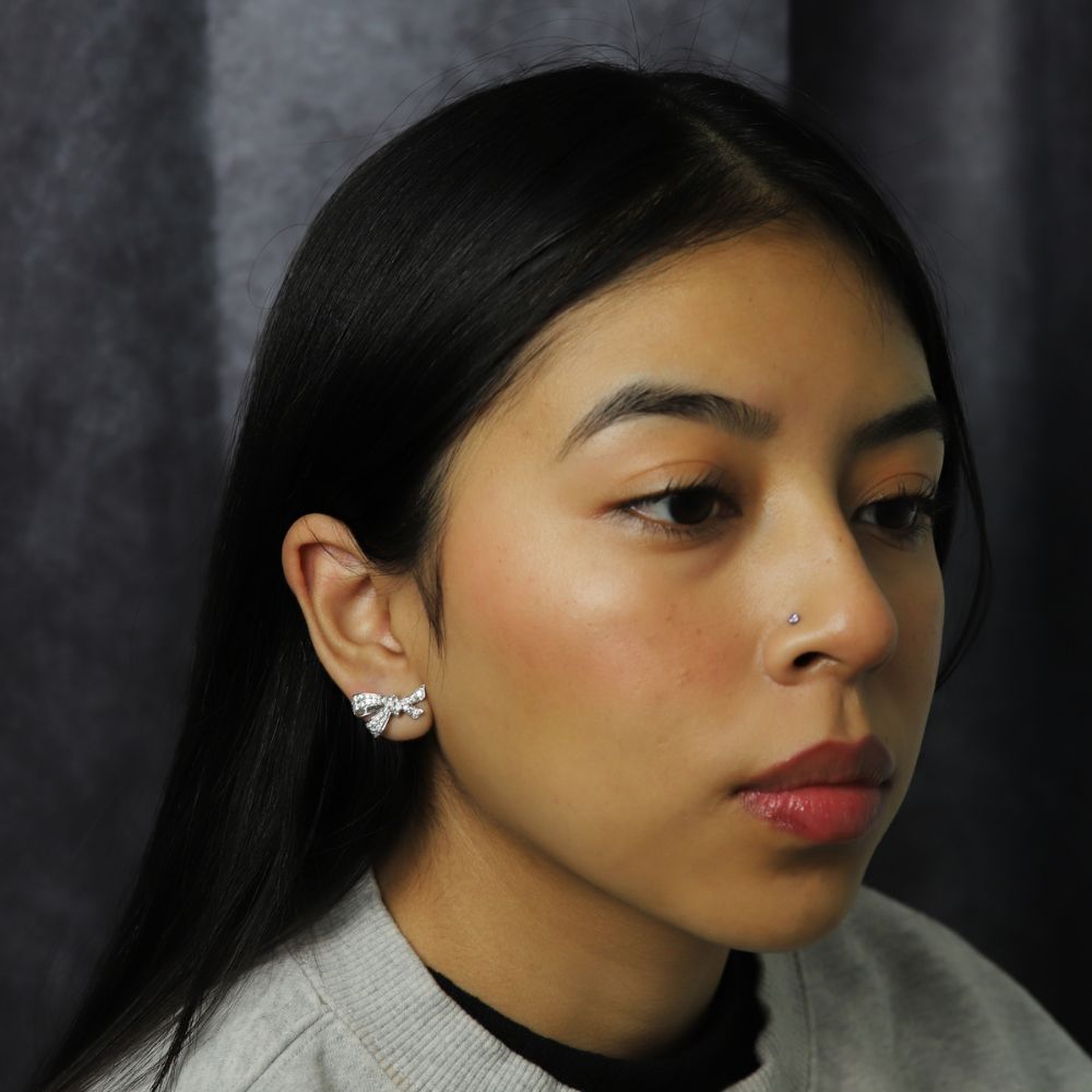 Bow Design Stud Earrings | Lab Grown Diamonds | 14K Gold