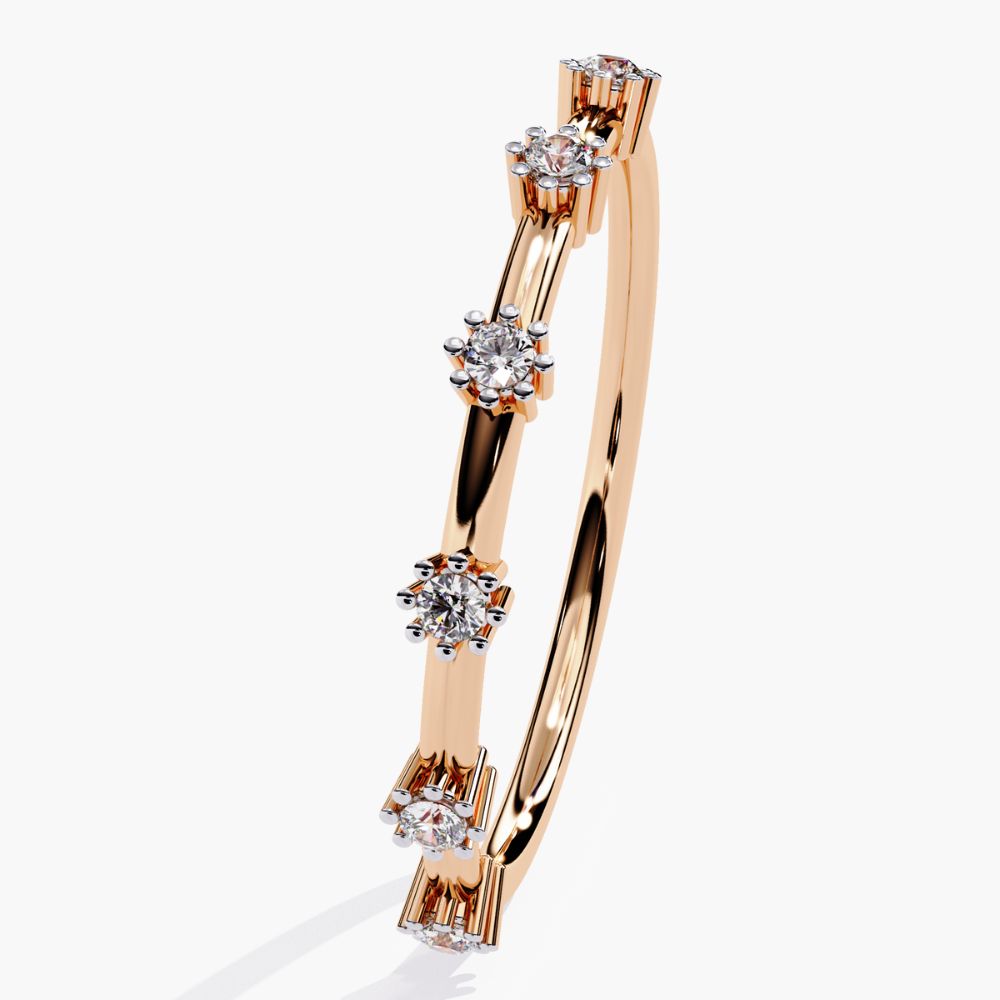 Dainty Natural Diamond Wedding Band | 14K Gold