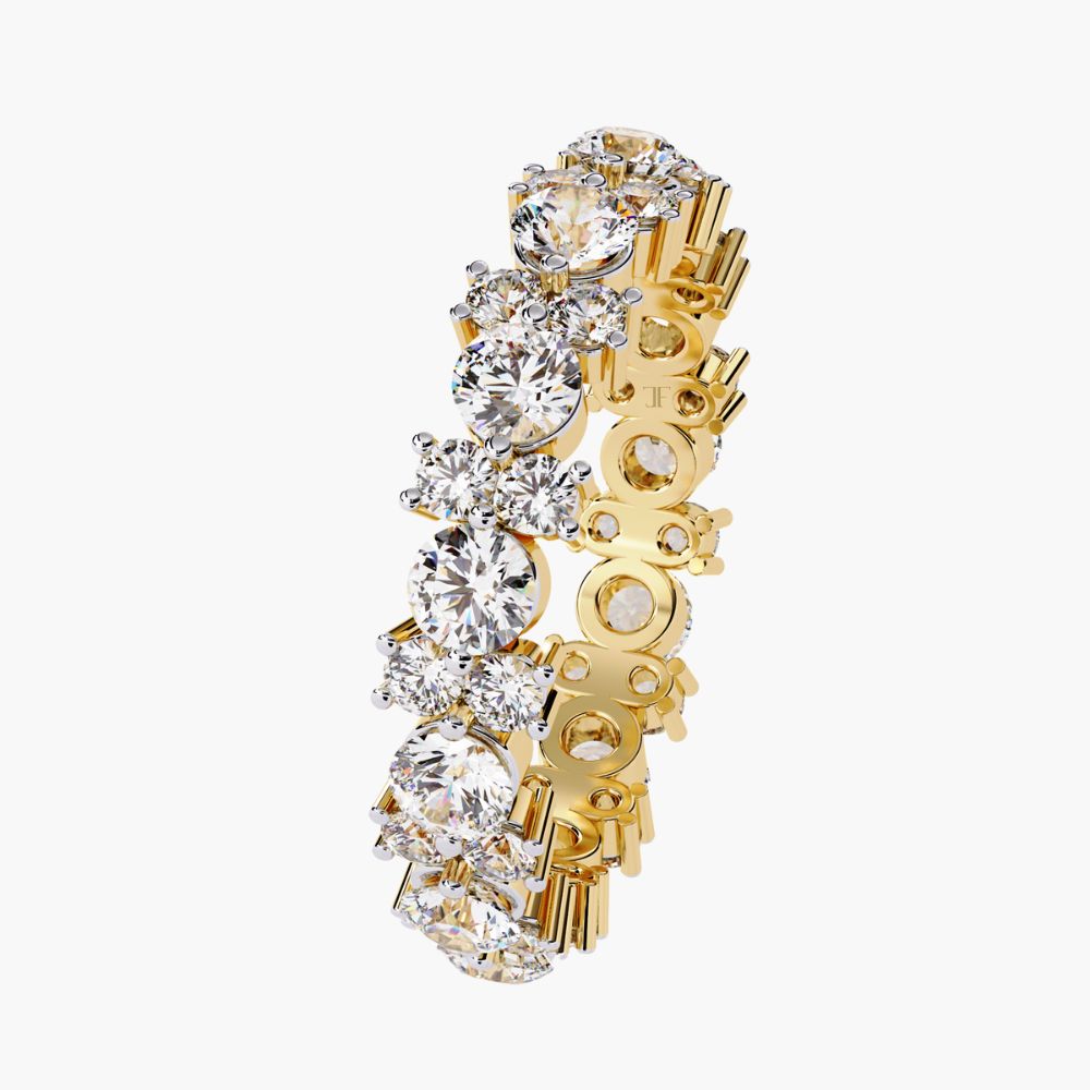 Multi Stone Ring | Diamond Wedding Band | Lab Grown Diamond | 14K Gold