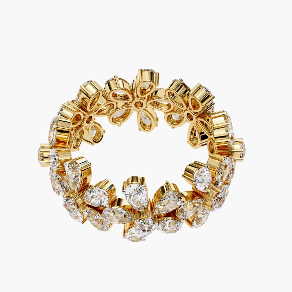 Daisy Floral Eternity Ring | Lab Grown Diamond | 14K Gold