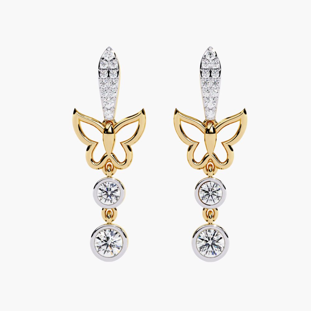 Heart Design Earring | Natural Diamond | 14K Gold