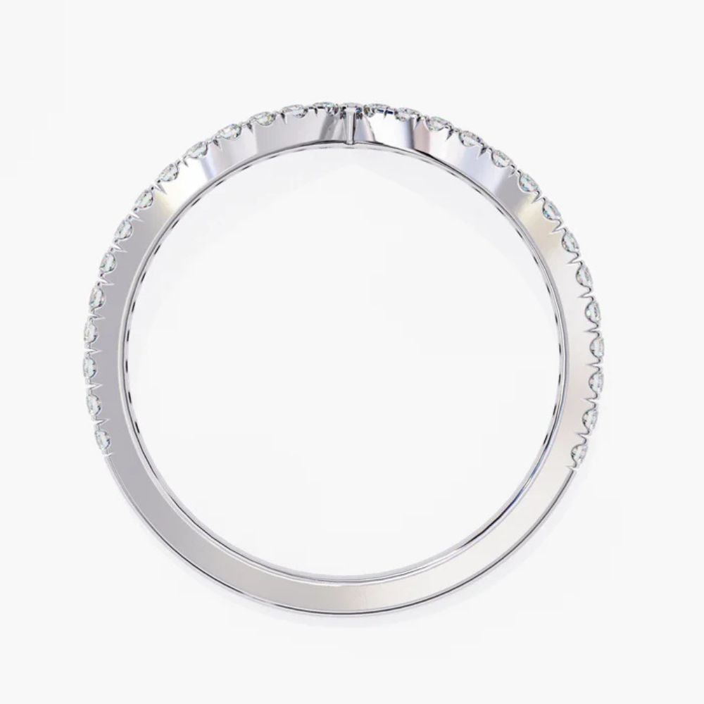 V Shaped Lab Grown Diamond Ring | 14K Gold Crown Ring