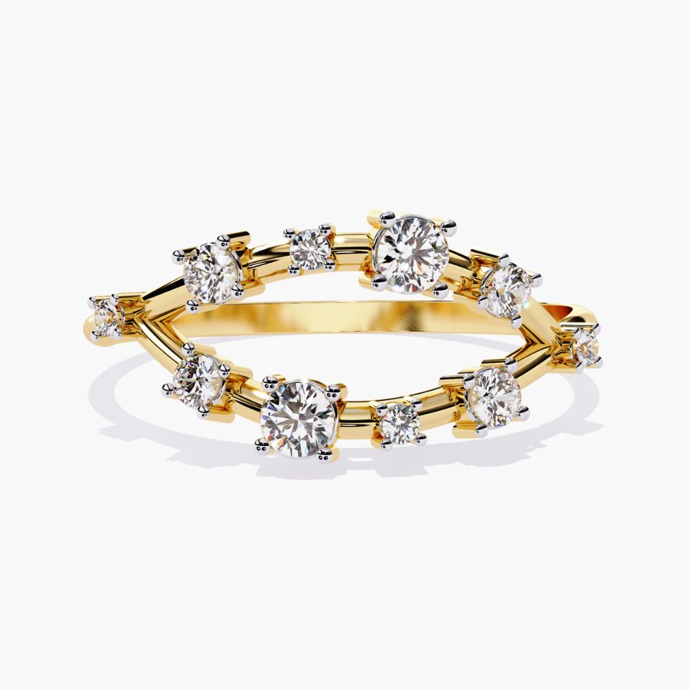 Crown Cluster Ring | Natural Diamond | 14K Gold