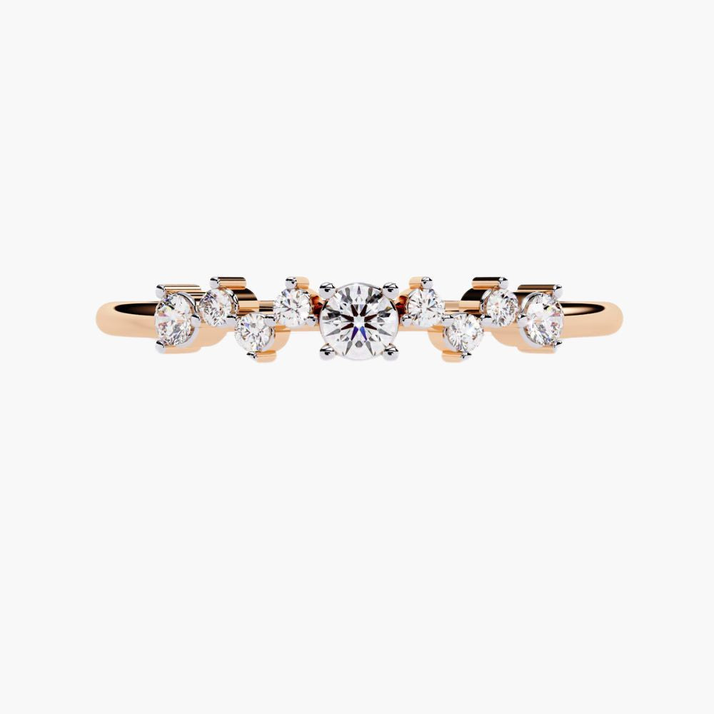 Multi Round Diamond Wedding Band | Natural Diamonds | 14K Gold