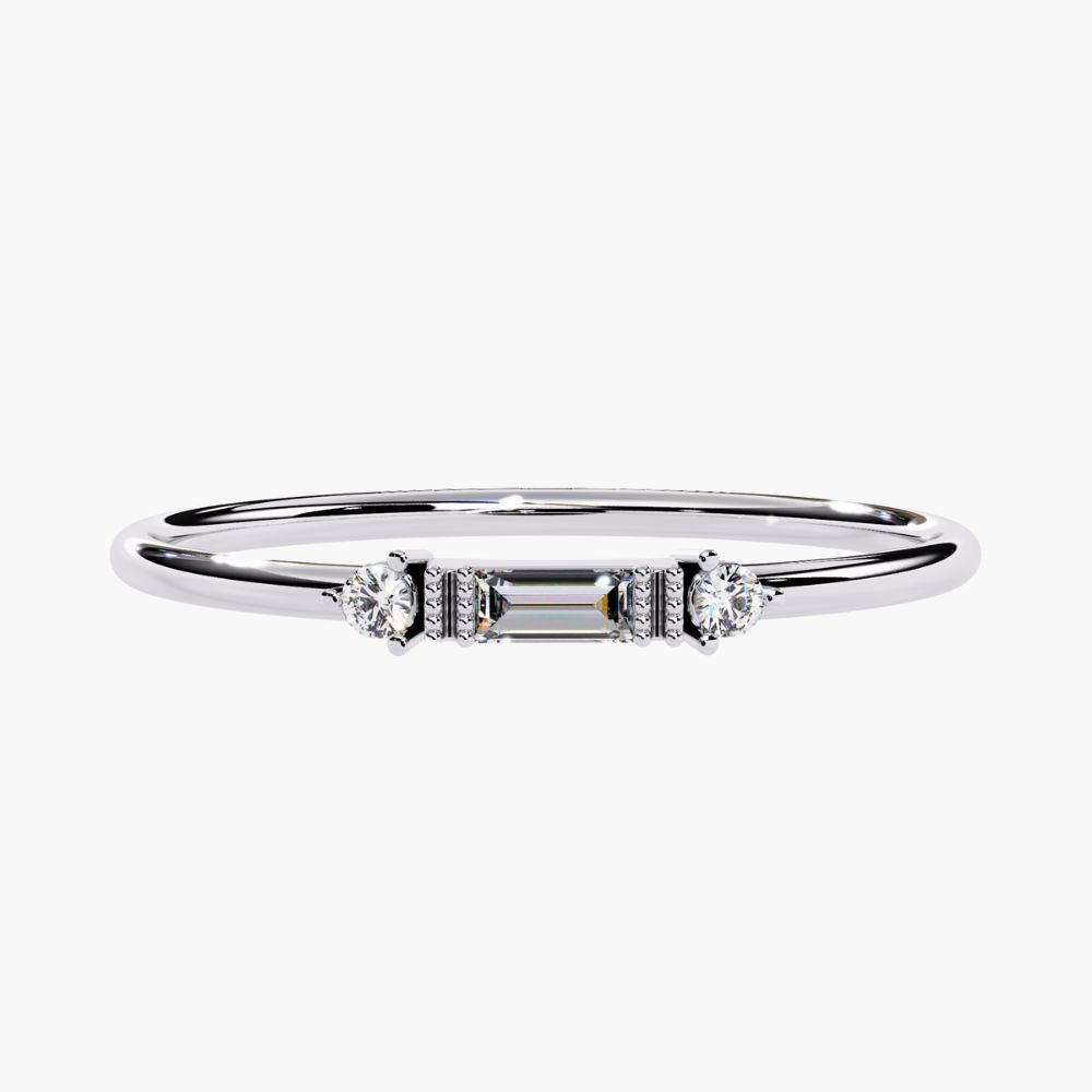 Dainty Baguette Ring | Natural Diamond | 14K Gold