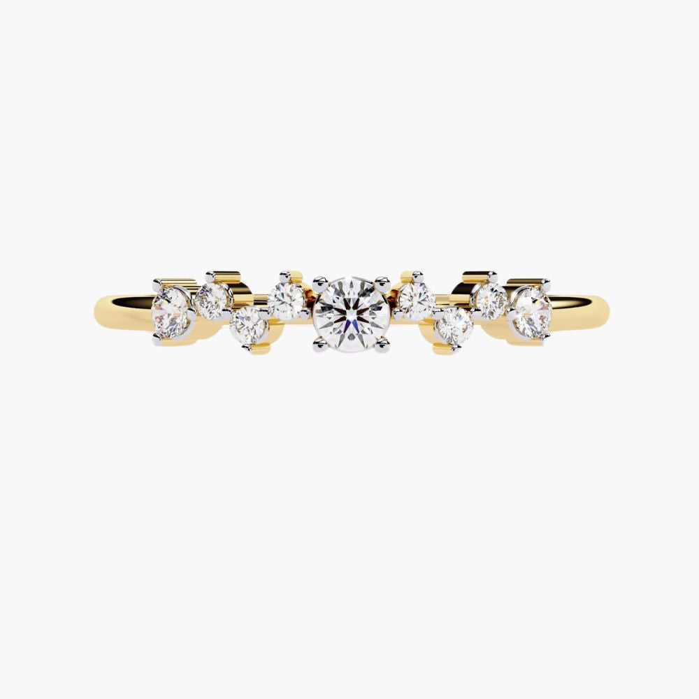 Multi Round Diamond Wedding Band | Natural Diamonds | 14K Gold