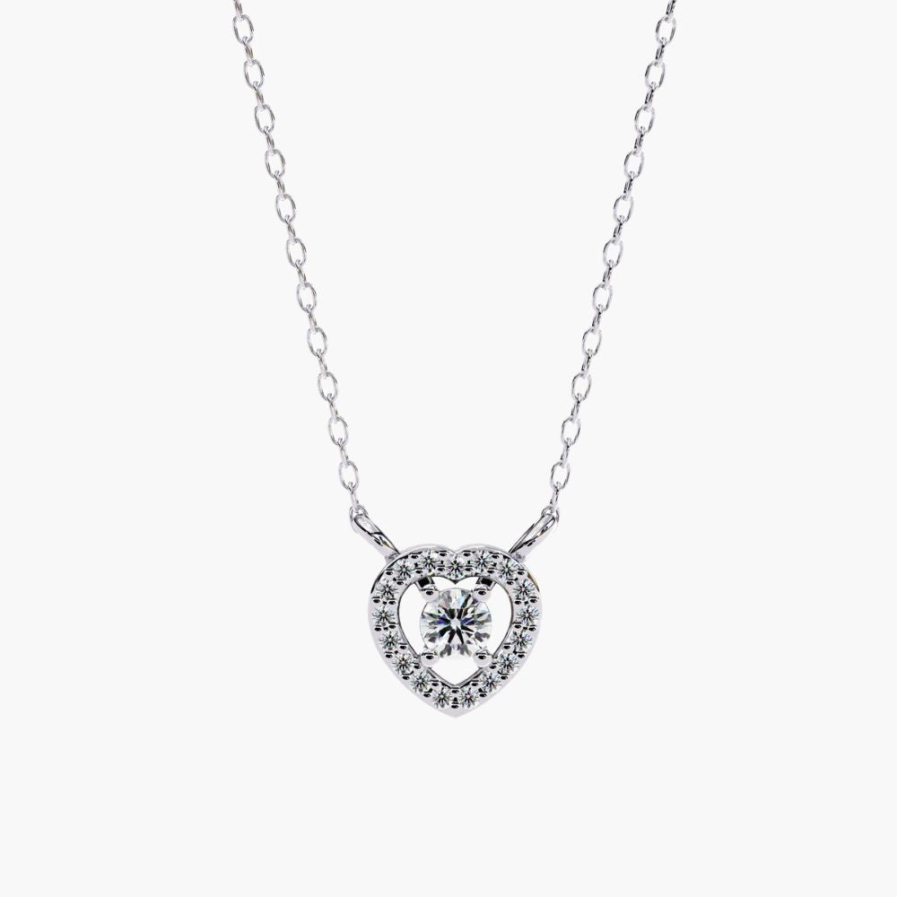 Floating Oval Solitaire Pendant Necklace | Lab Grown Diamond | 14K Gold