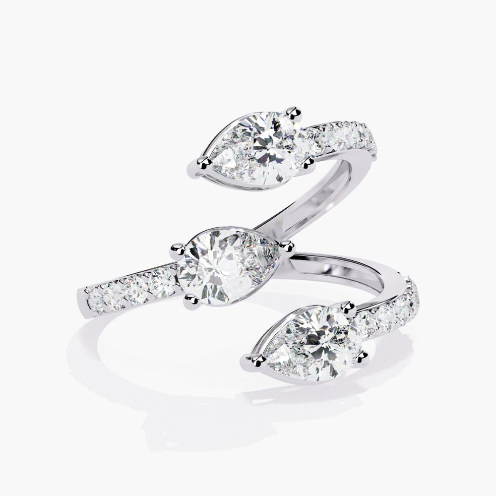 Open Twist Design Ring | Lab Grown Diamonds | 14K Gold
