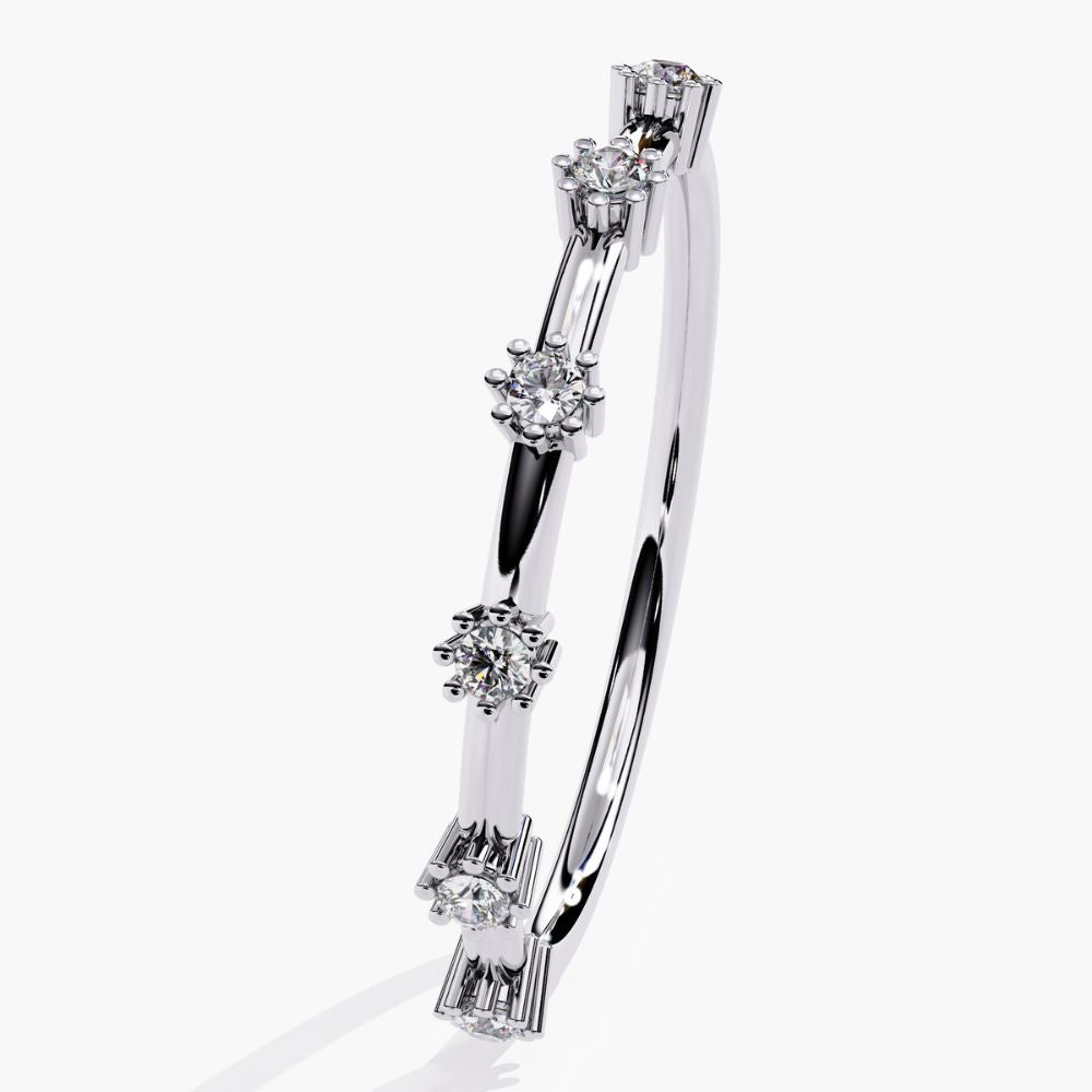 Dainty Natural Diamond Wedding Band | 14K Gold